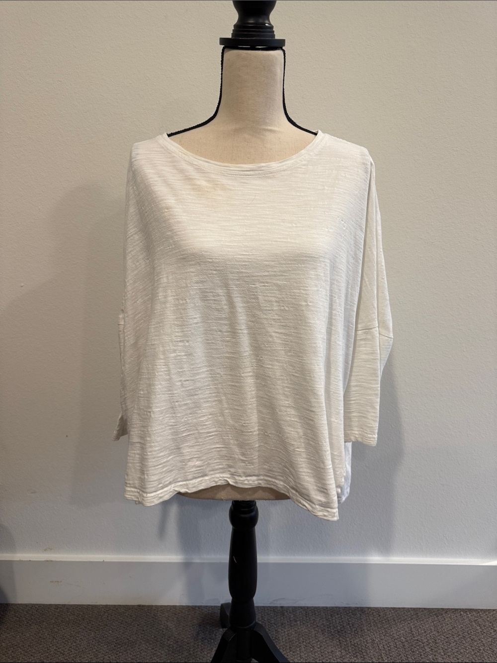 Classic Boxy Crewneck Top in White